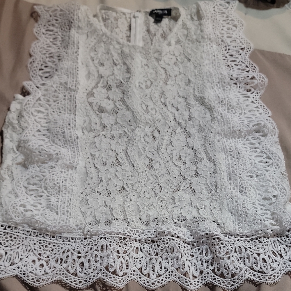 Express White Lace Blouse